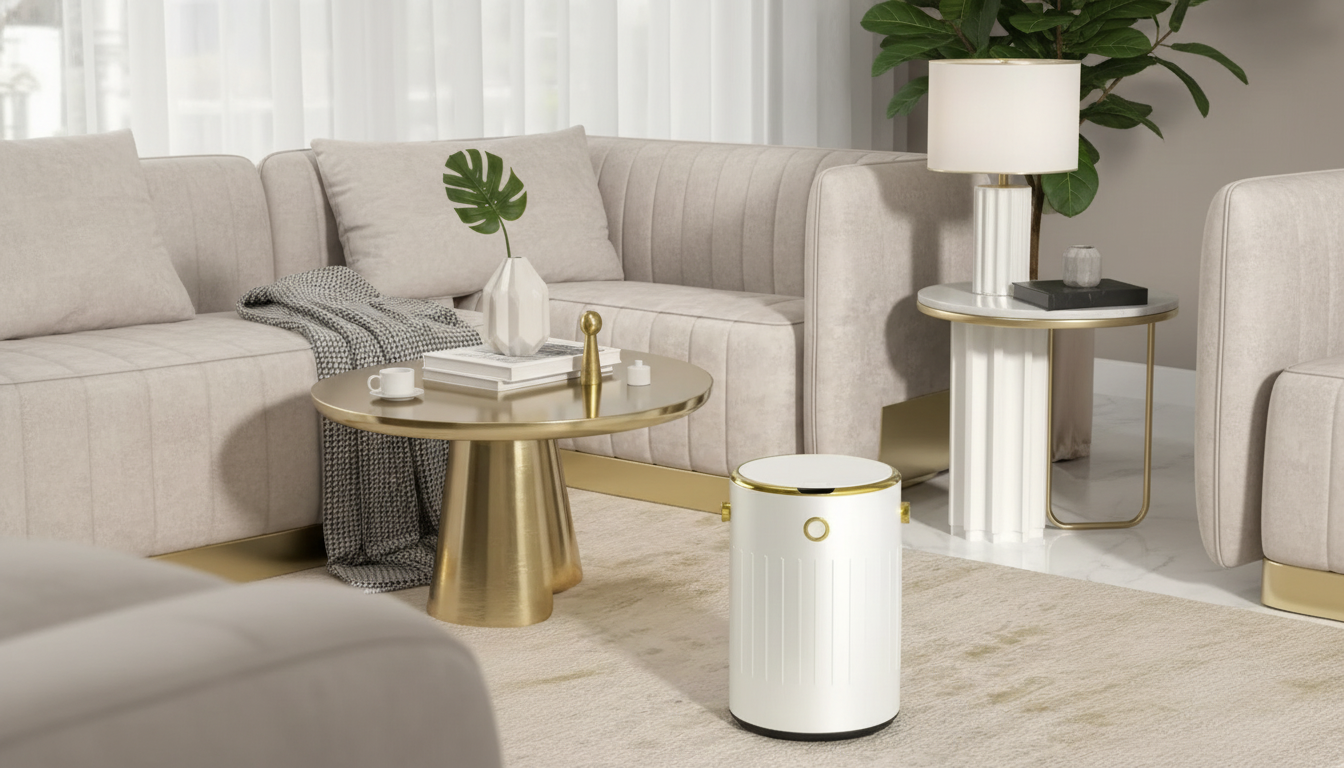 9L Touchless Sensor Trash Can: Metal, Odor-Blocking Lid