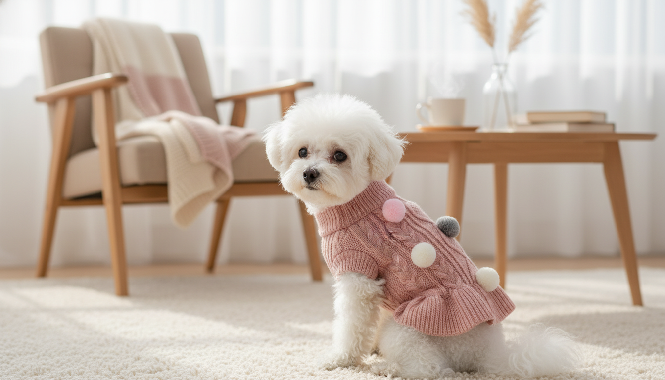 Cozy Color-Block Knit Sweater Dress for Cats & Small Dogs