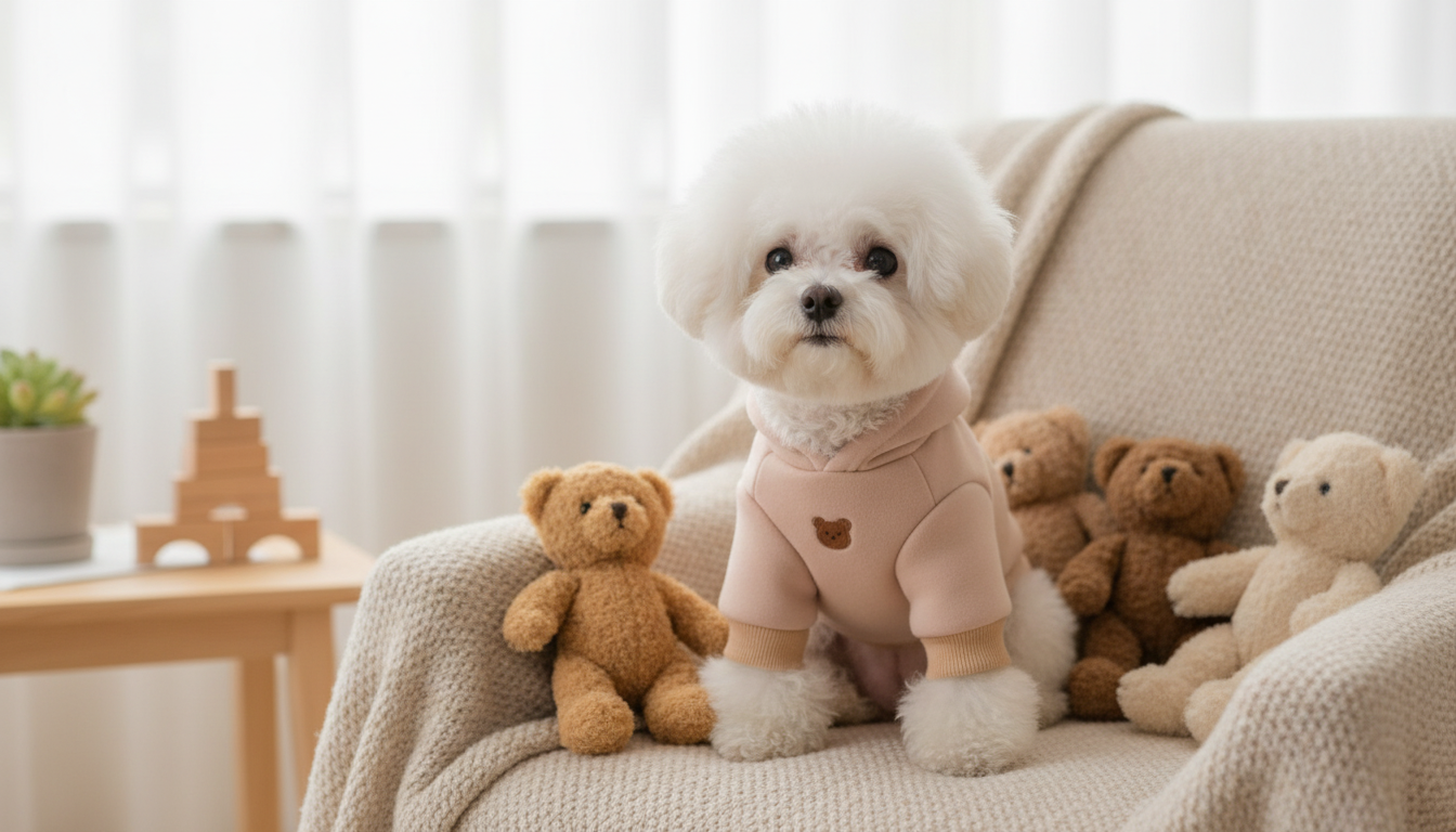 Three Little Bears Fleece Dog Hoodie (Korean Cute)