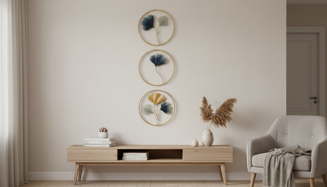 Metal Ginkgo Leaf Wall Decor: Modern Styling & Hanging