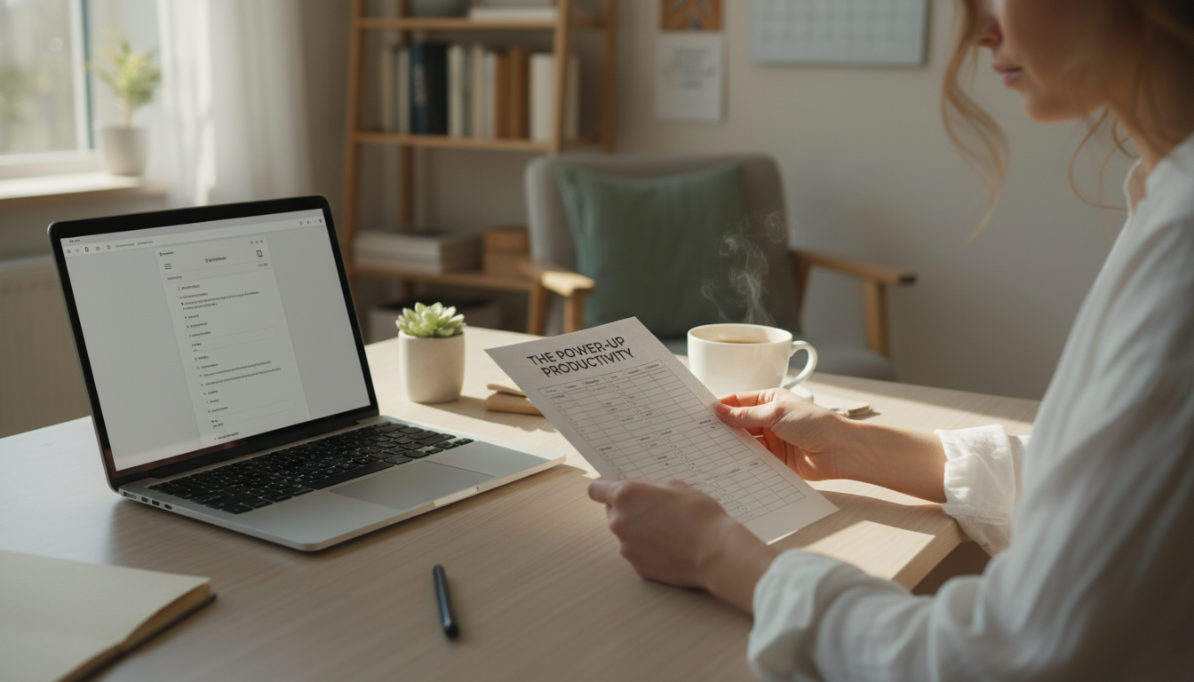 Power-Up Productivity Checklist: Daily Plan + Habit Tracker