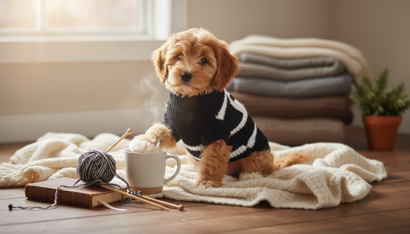 Striped Knit Dog Sweater: Warm Puppy Layer for Cold Days